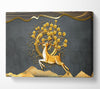 The Gold Flower Stag Tree Canvas Wall Art