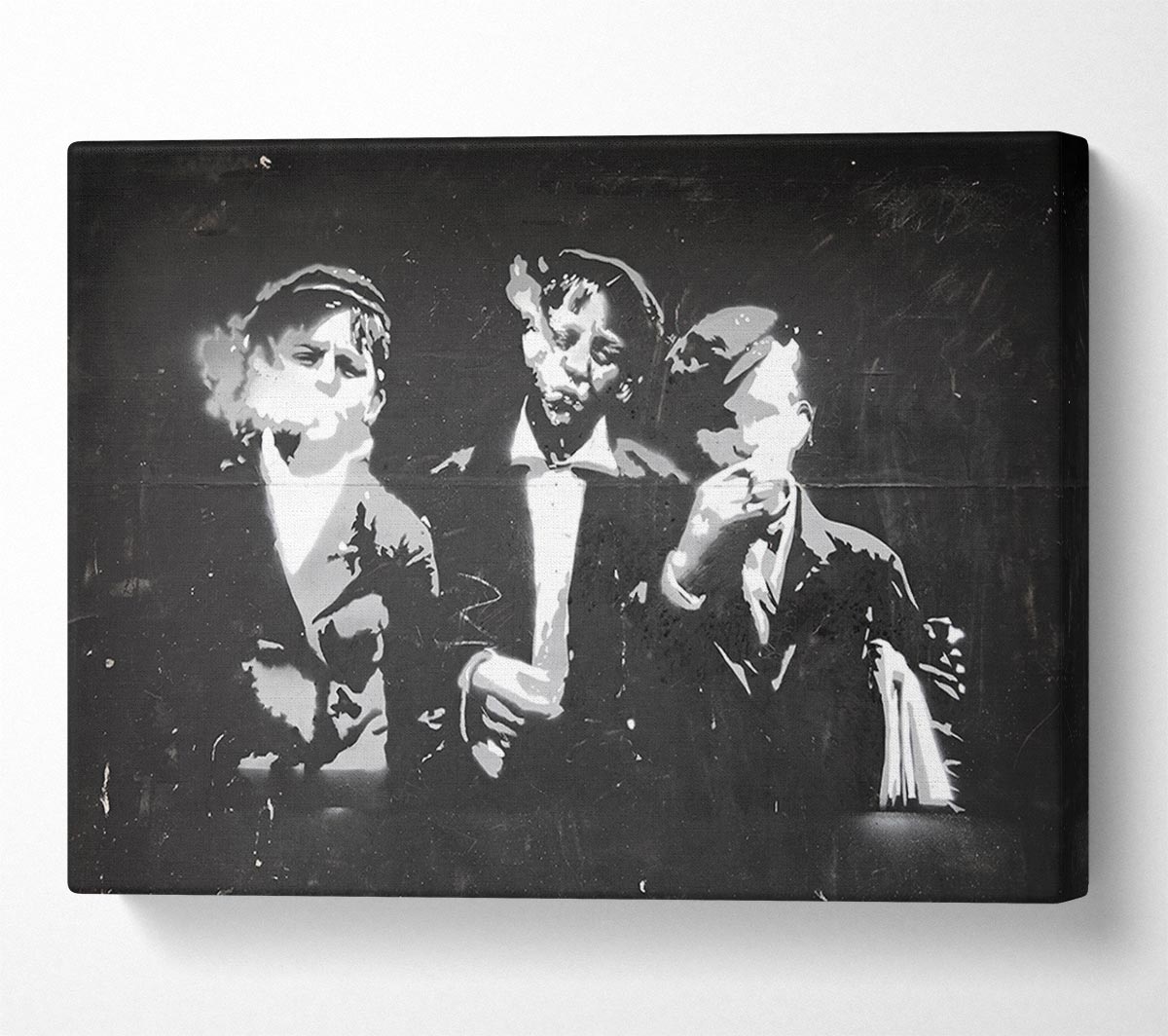 Children Smoking Canvas Wall Art