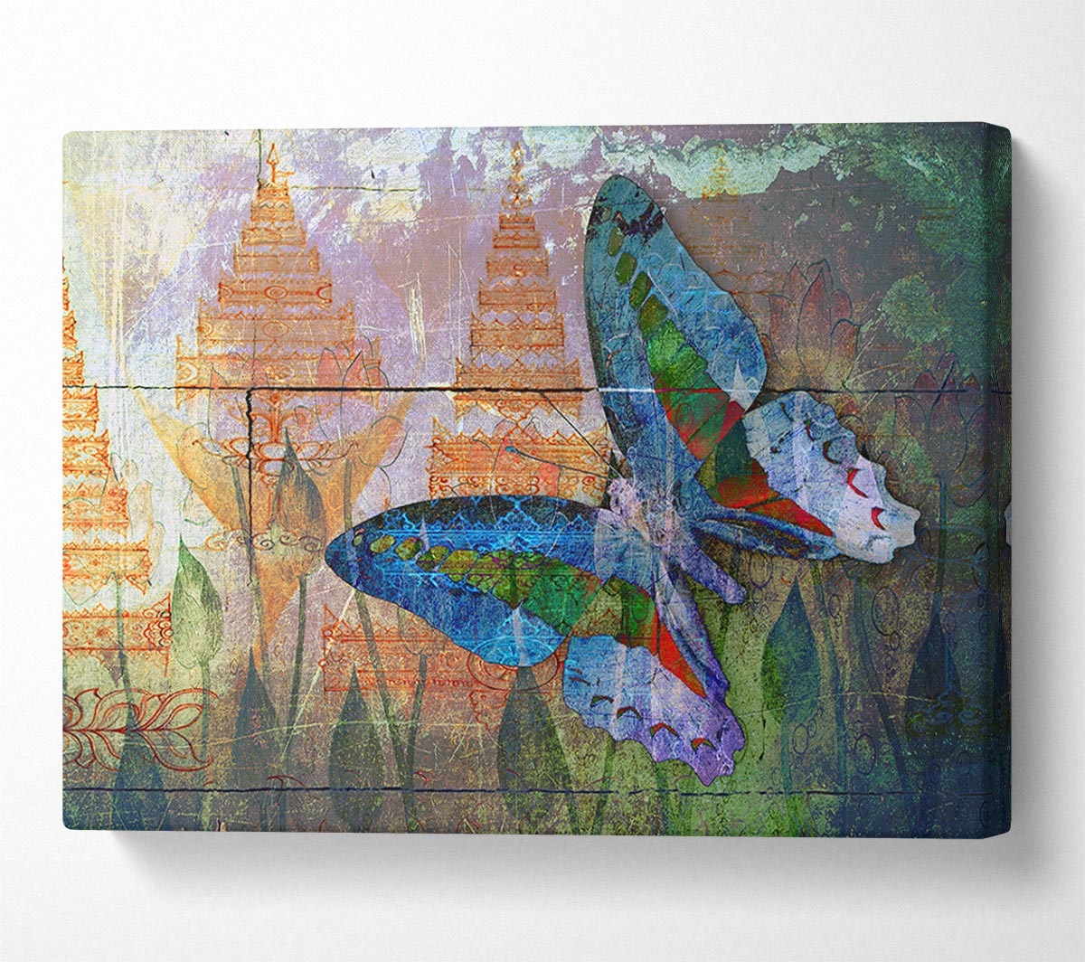 The Vivid Butterfly Grunge Canvas Wall Art