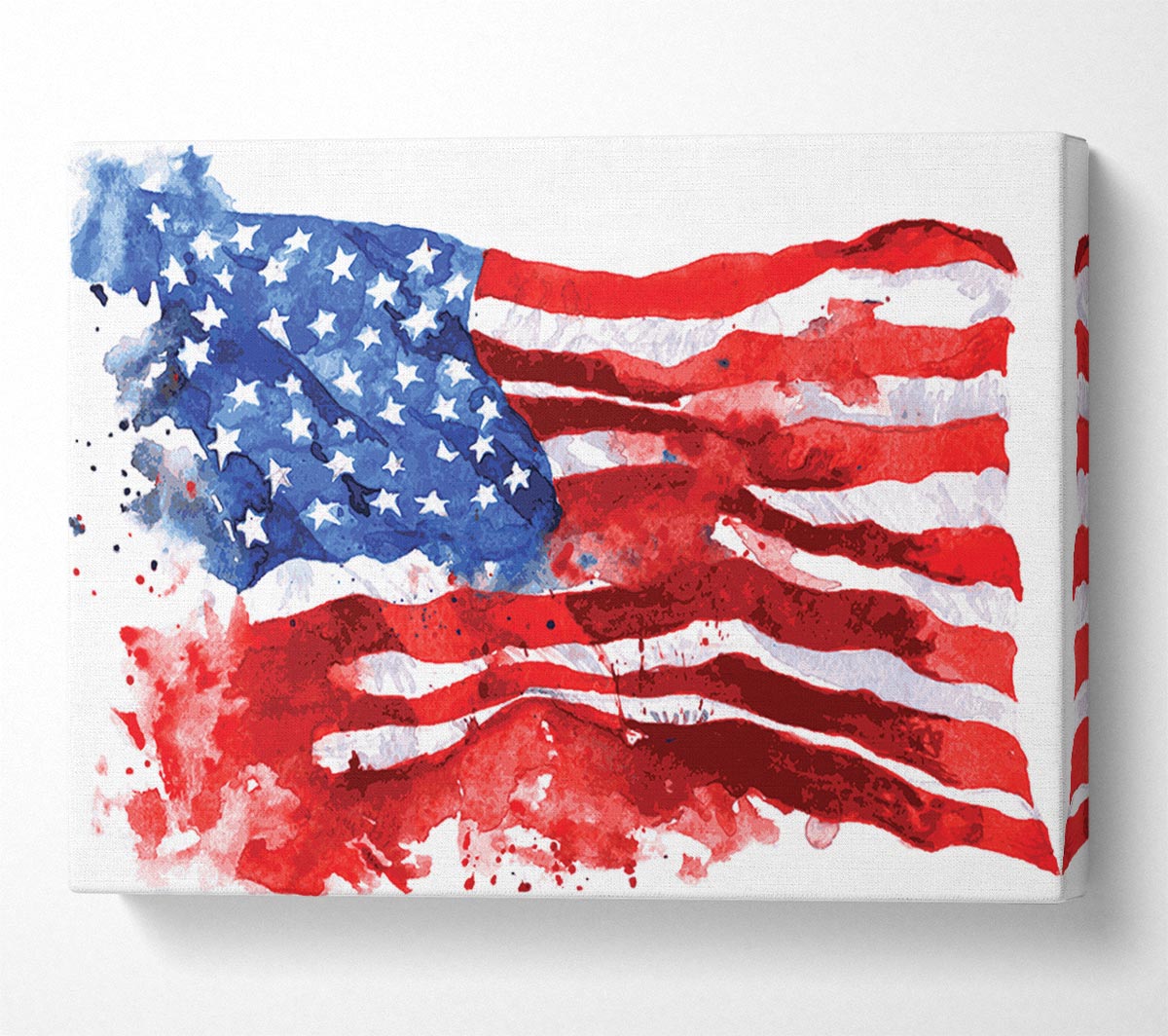 The Ink Splatter American Flag Canvas Wall Art