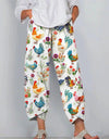 Minimalist Women's Pants Featuring A Patchwork Animal-print Design
