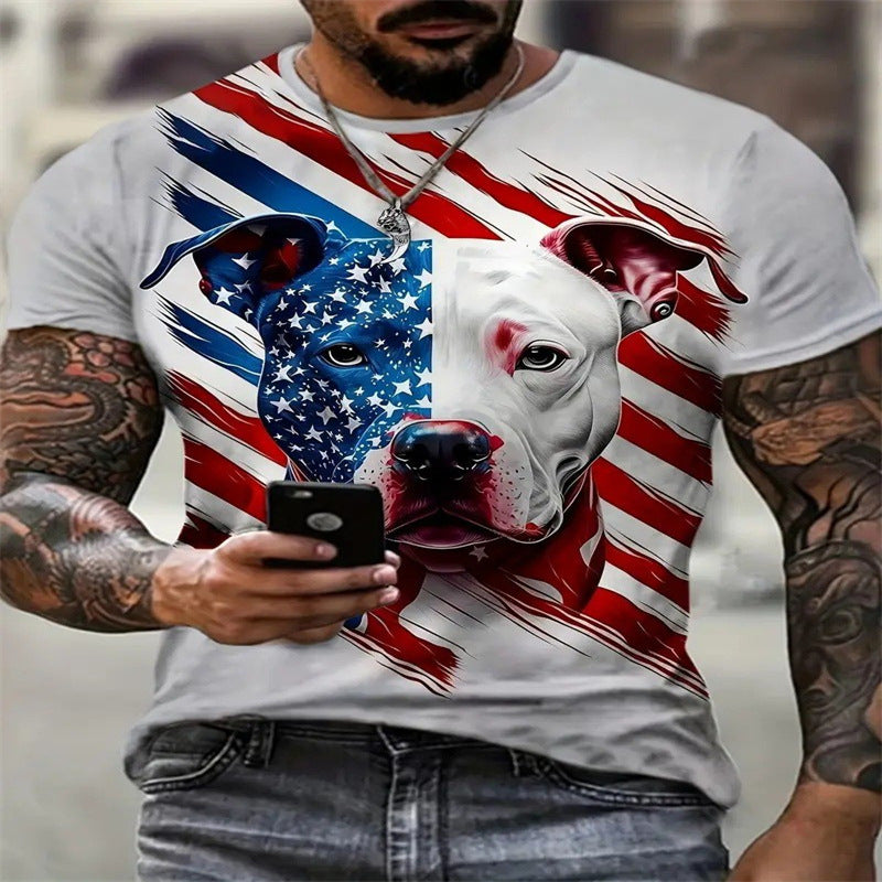 3D Printed Animal Style Vintage Quick-dry T-shirt