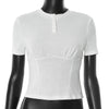New Women's Solid-color Crew-neck Top With Buttons And Dropped Shoulders