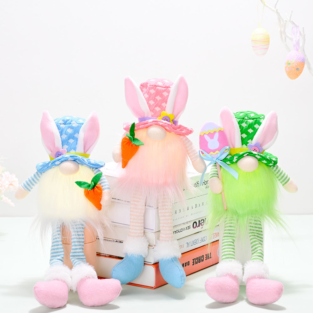 Long Legged Bunny With Easter Decorations And Lights