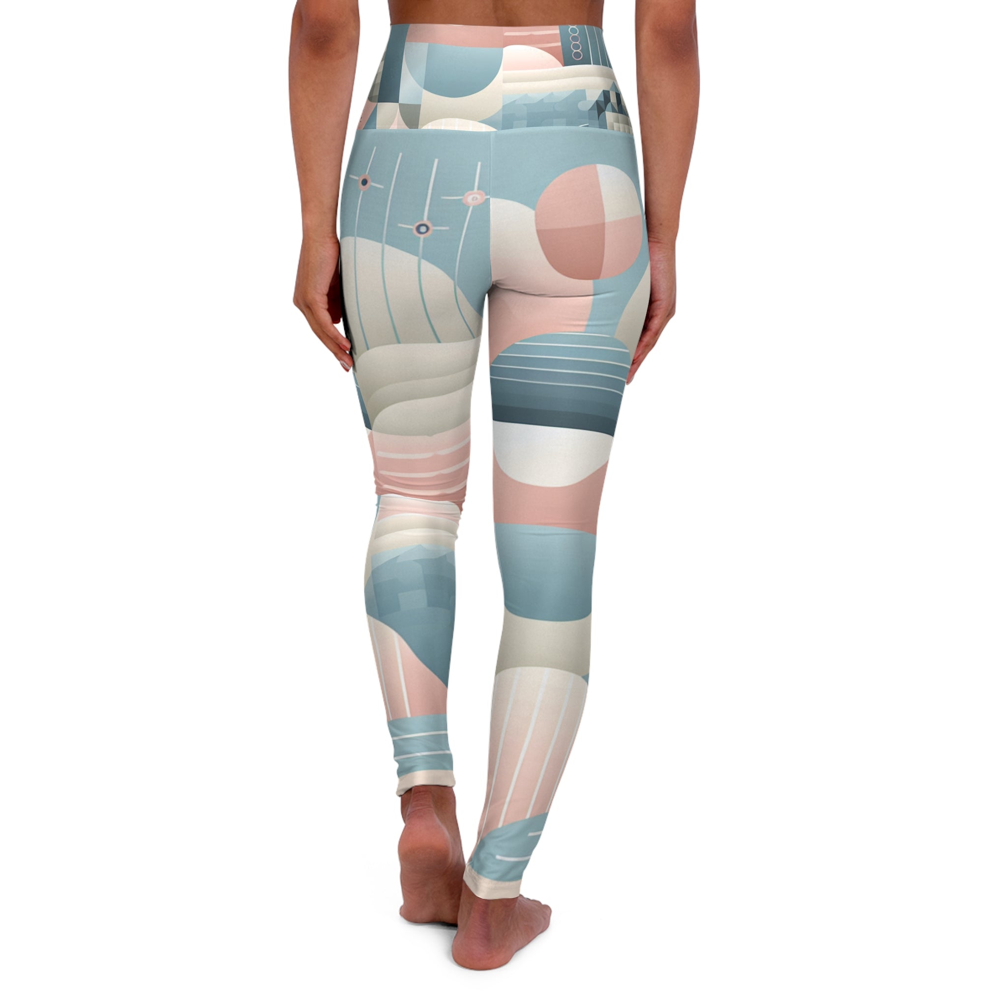 FlexFit Revolution Pastel Geometric Leggings - Modern Pattern for Sophisticated Wardrobe Essential