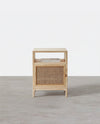 Cane Mini Side Table, Natural Rattan & Ash Esche Wood