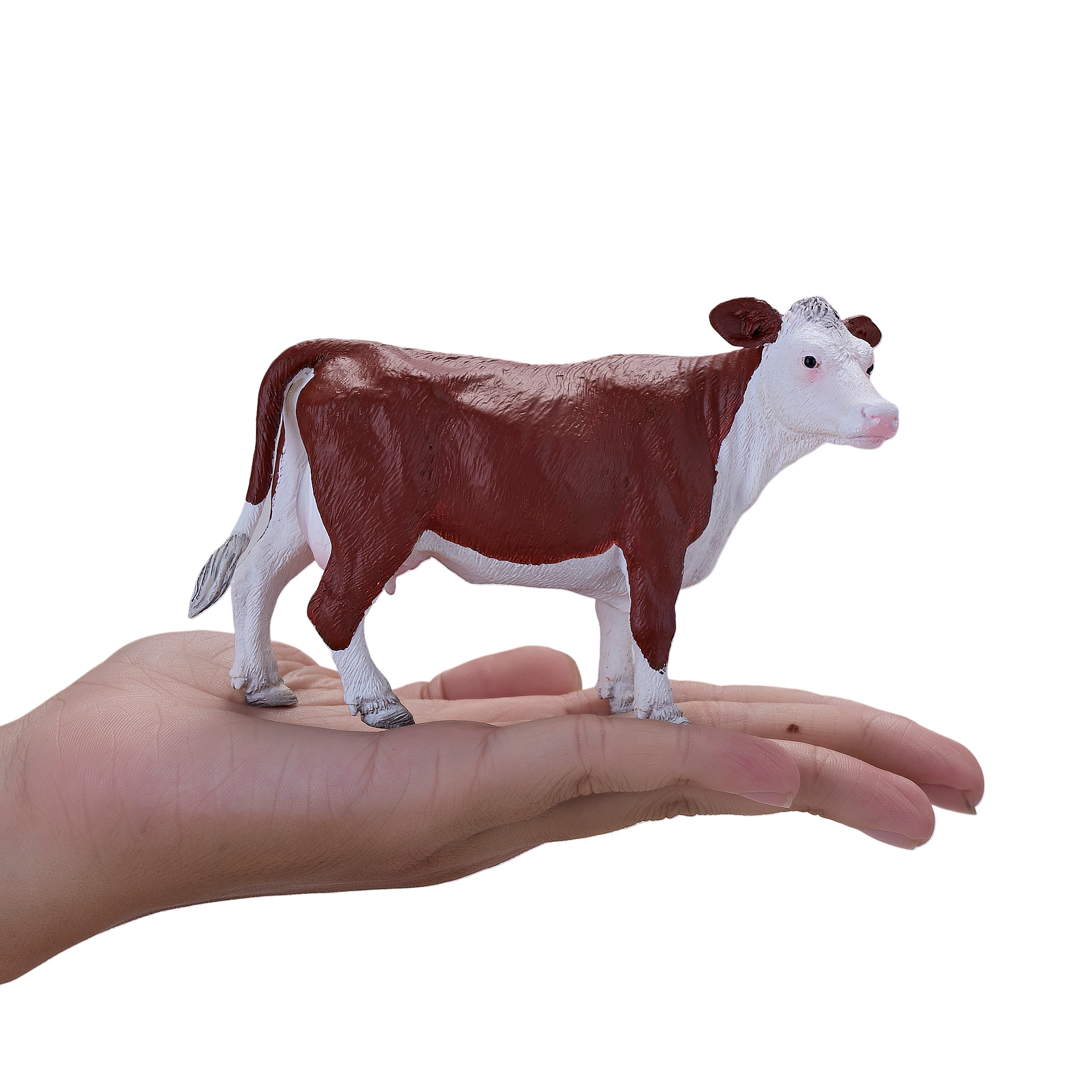 Hereford Cow Toy Realistic Farm Animal Figurine