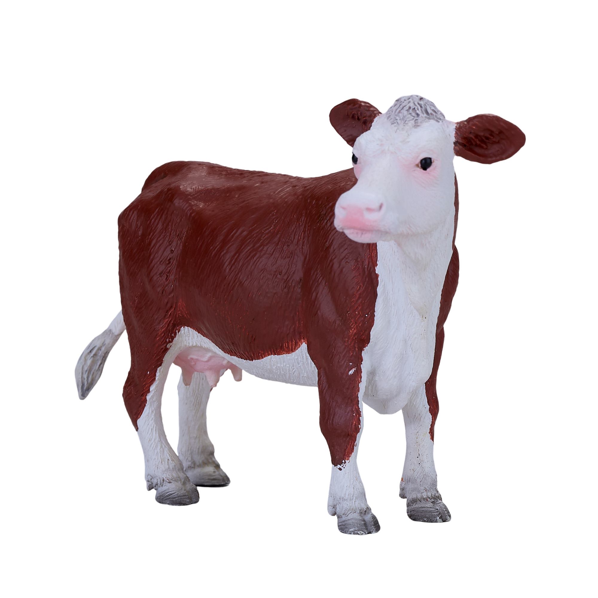 Hereford Cow Toy Realistic Farm Animal Figurine