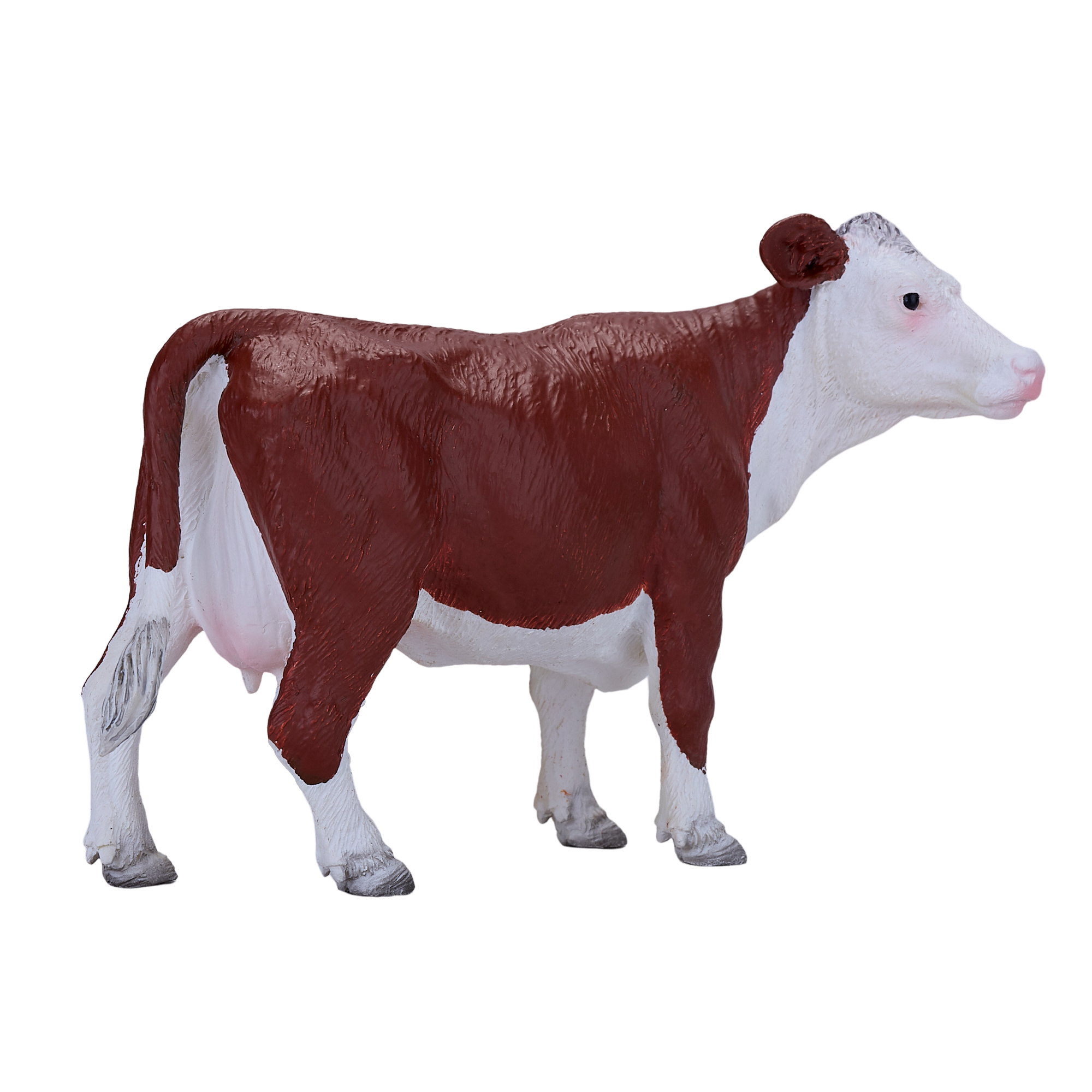 Hereford Cow Toy Realistic Farm Animal Figurine