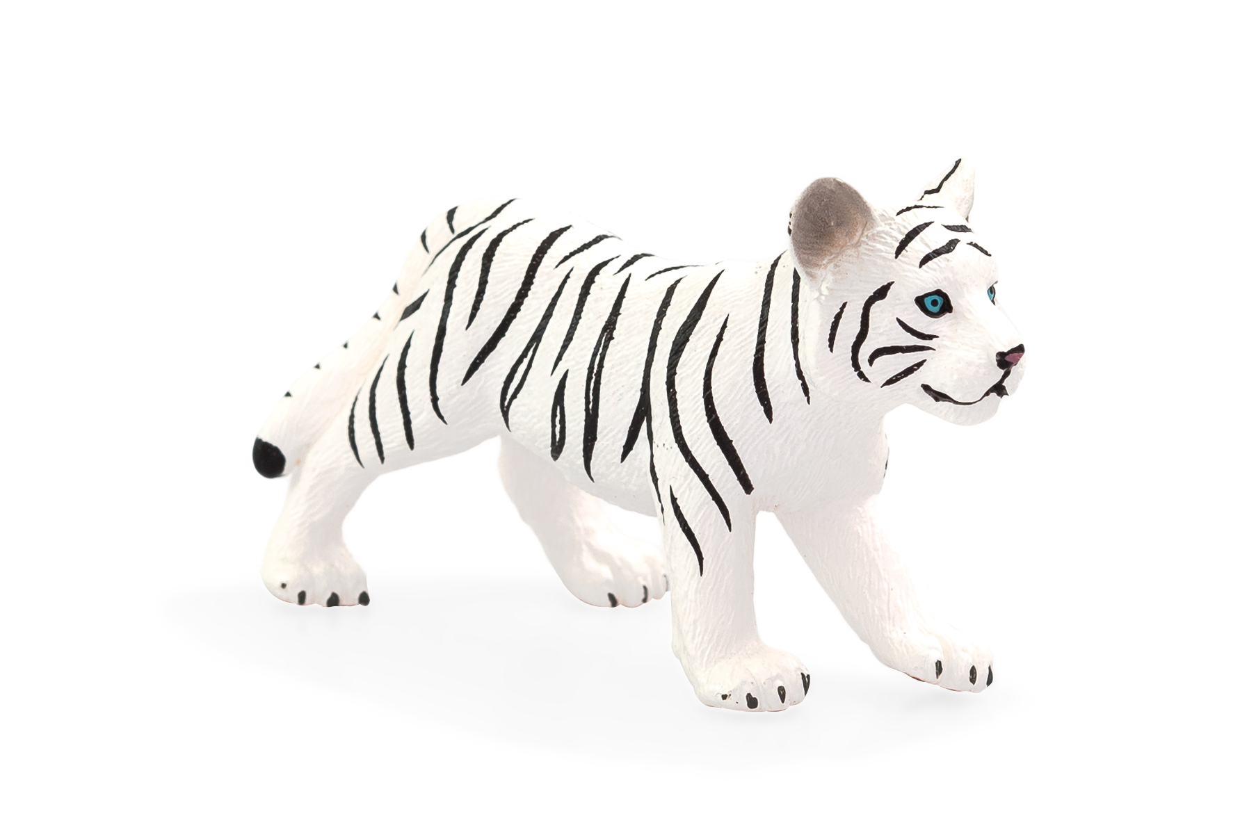 White Tiger Cub Standing Toy Realistic Big Cat Figurine