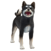 Shiba Inu Black Dog Figurine Realistic Pet Model