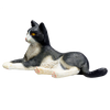 Cat Lying Black and White Toy Realistic Pet Figurine