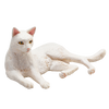 Cat Lying White Toy Realistic Pet Figurine