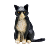 Cat Sitting Black and White Toy Realistic Pet Figurine