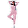 Women's Casual Silver Fox Fur Top And Pants Two-piece Set