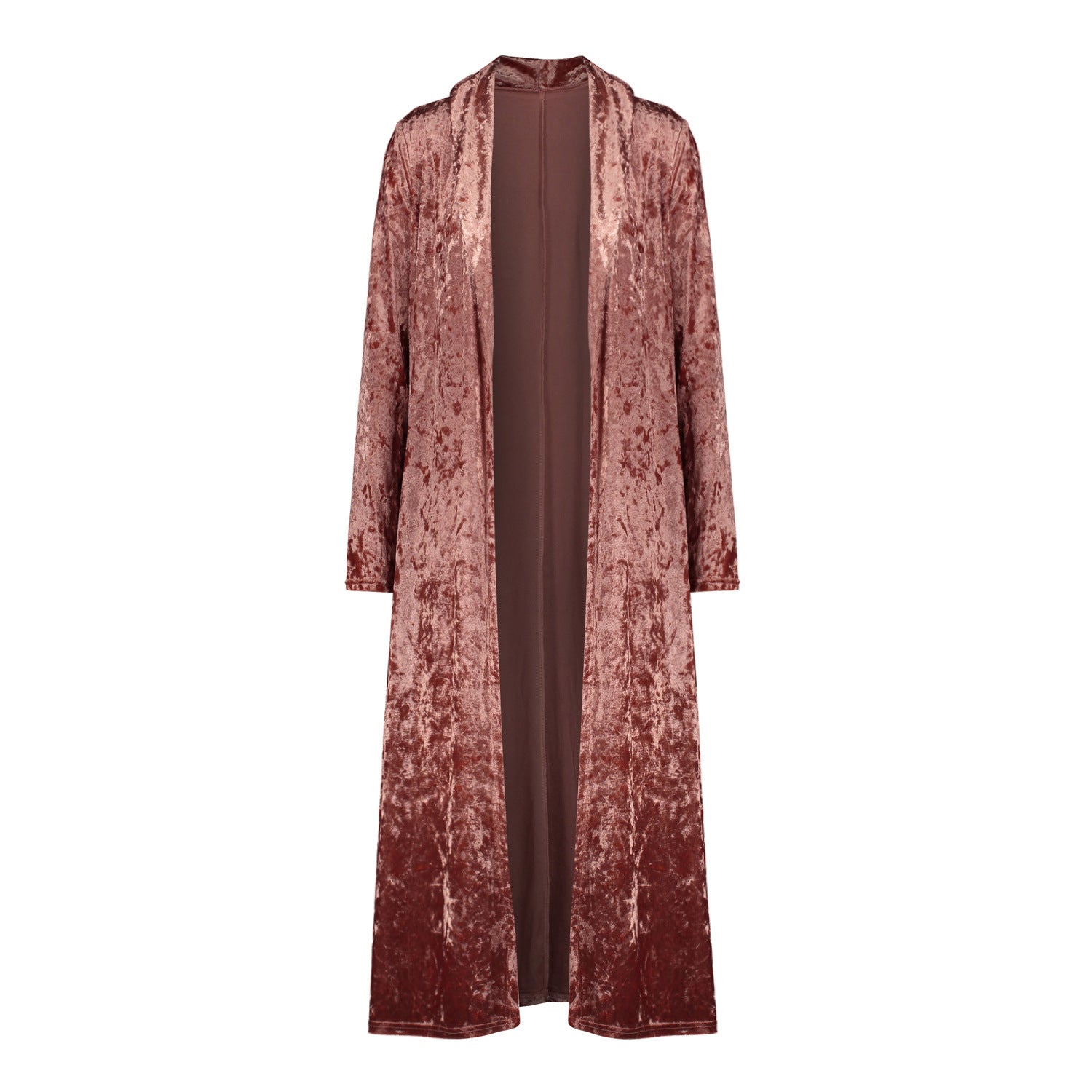 Long sleeve plus length velvet trench coat