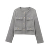 Multi-color Round Neck Casual Short Little Fragrance Style Blazer