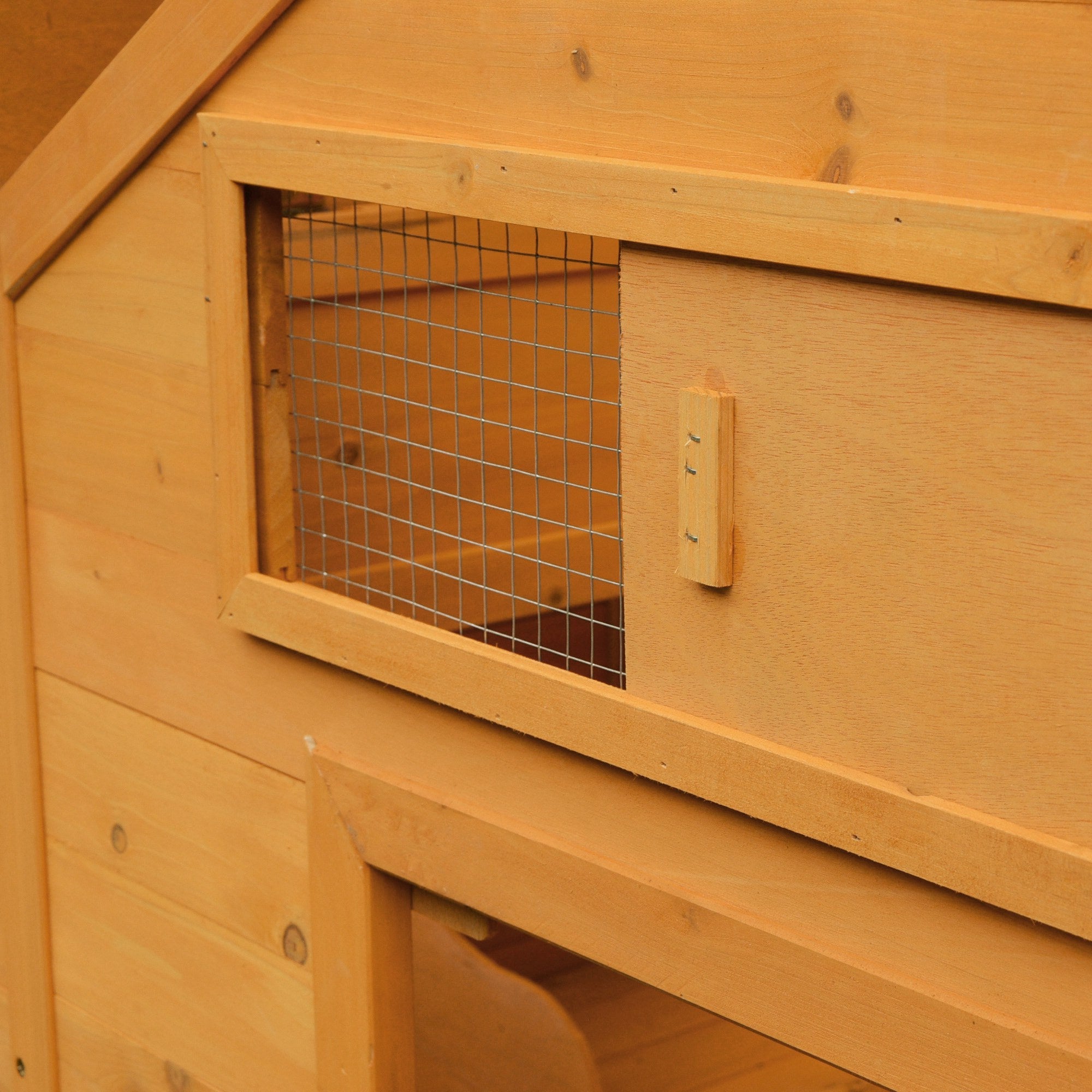 PawHut Wooden Chicken Coop, Poultry Cage with Nesting Boxes and Tray, Yellow