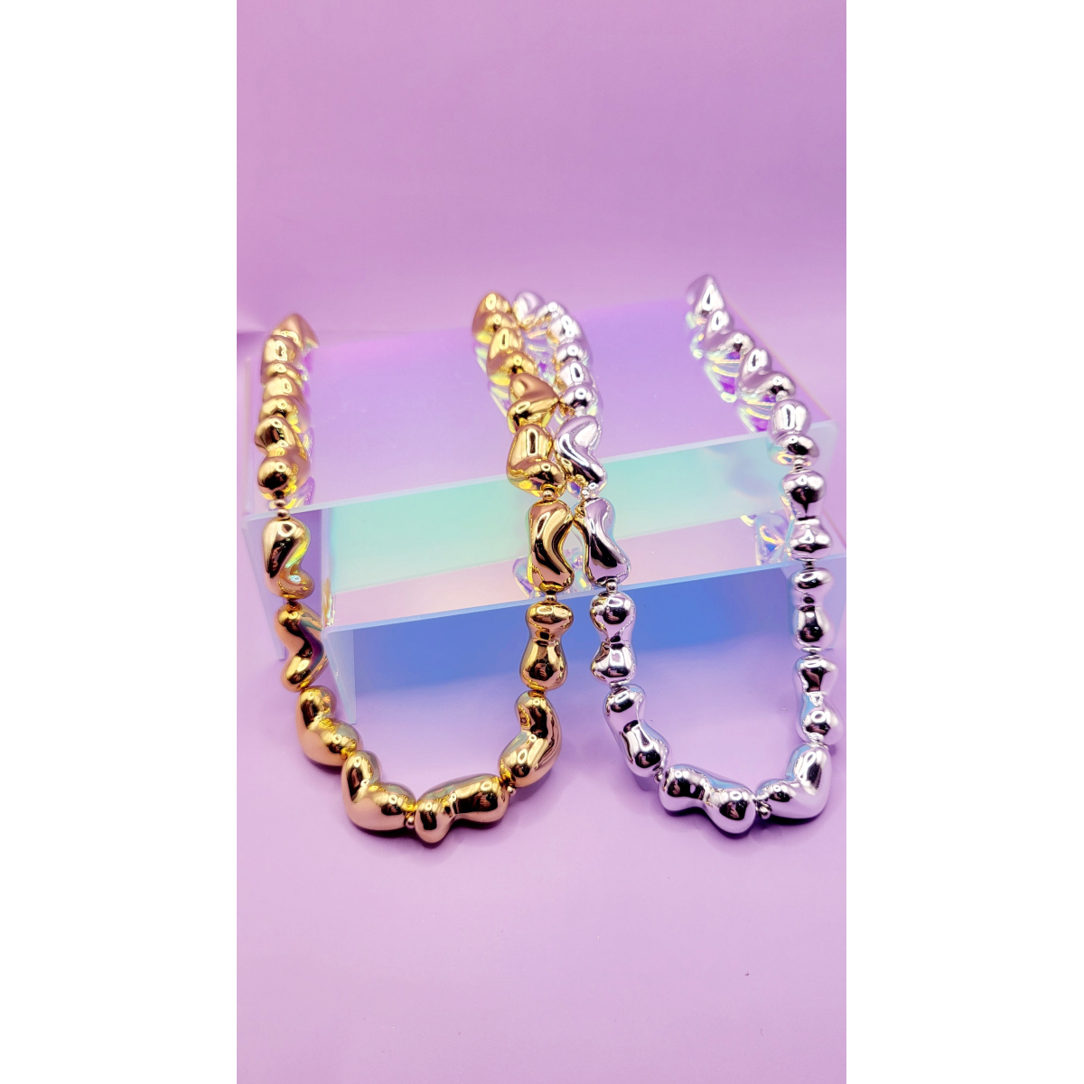 Melted Heart Chain Necklace