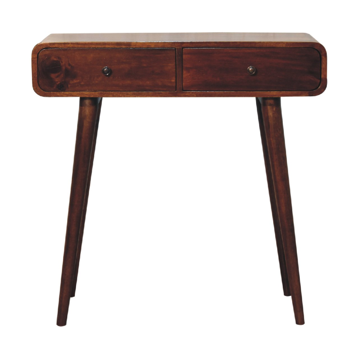 Artisan Furniture Solid Mango Wood Chestnut Curved Hallway Table