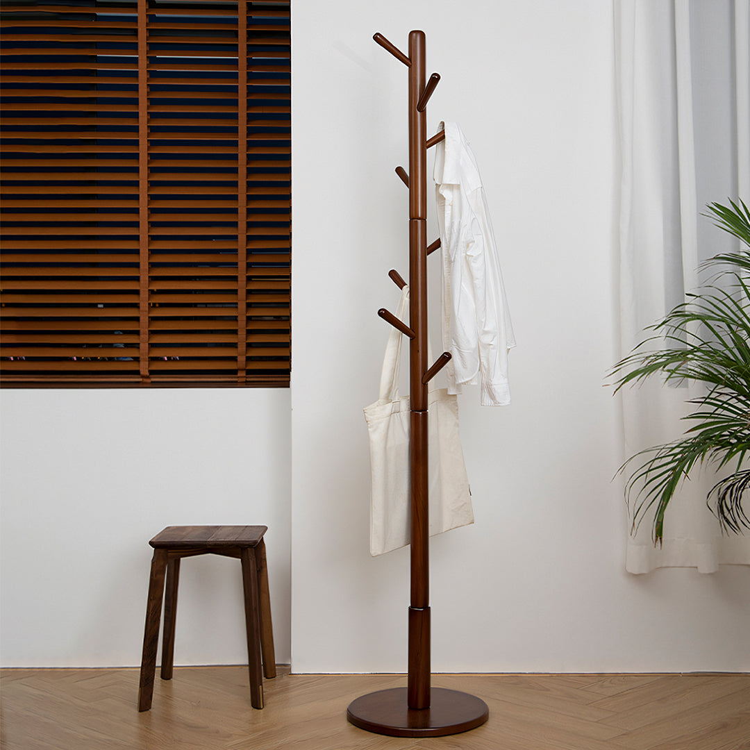 Morgan Coat Stand, Coat Rack, With 8 Hooks, Solid Wood
