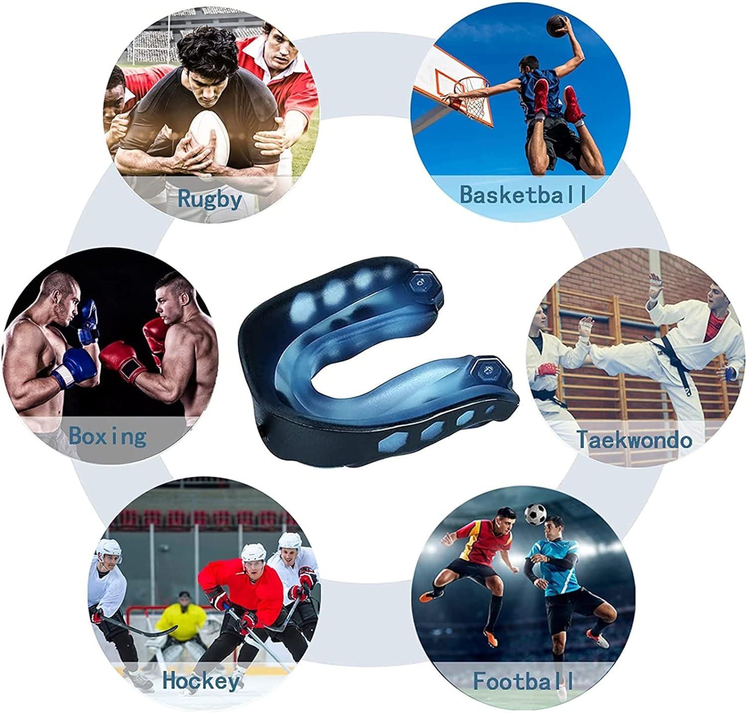 Football Mouth Guard Adult Youth Sports Mouthguard with Strap 4 Pack Multisport