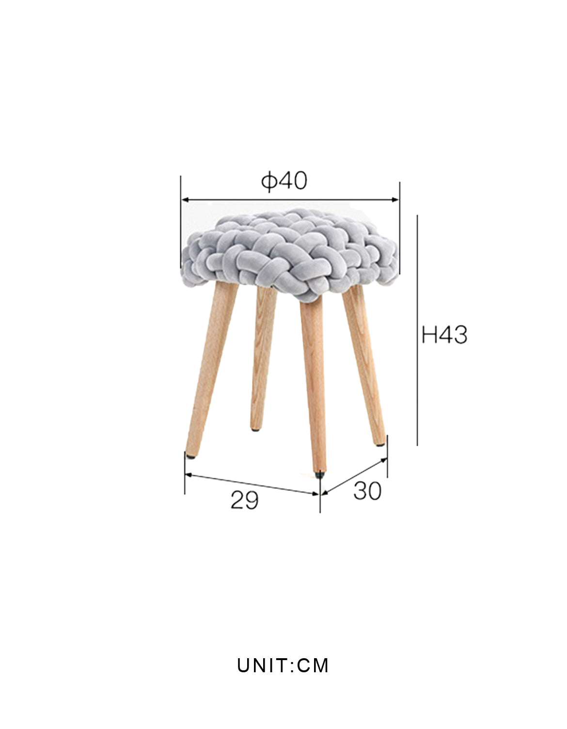 Thick Knot Dressing Table Stool