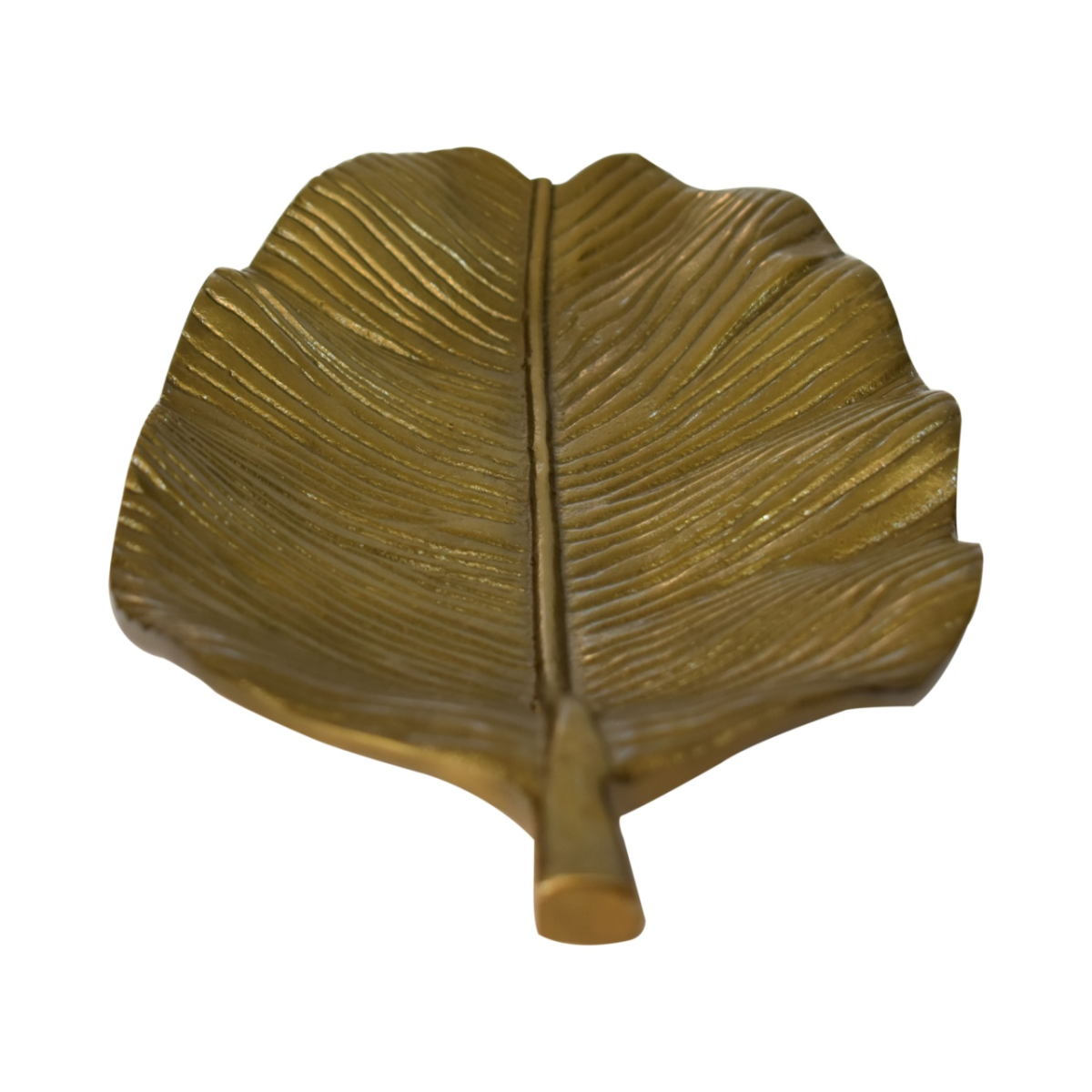 Artisan Furniture Antique Banana Leaf Tray, Brass Finish