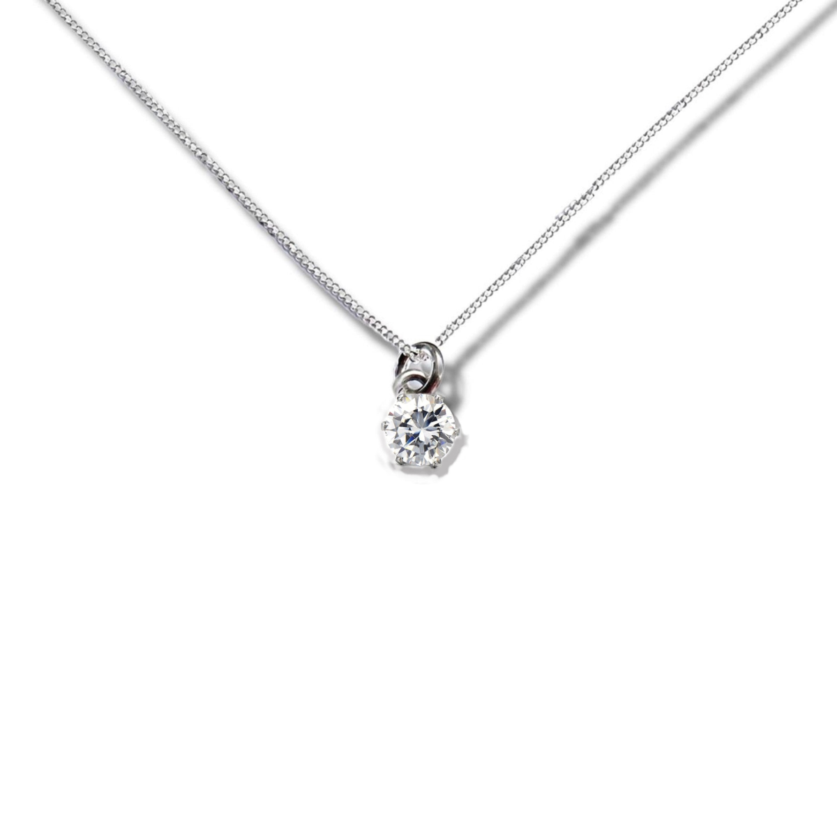 50th Birthday Cubic Zirconia Silver Necklace & Gold Balloons Mini Gift Hamper