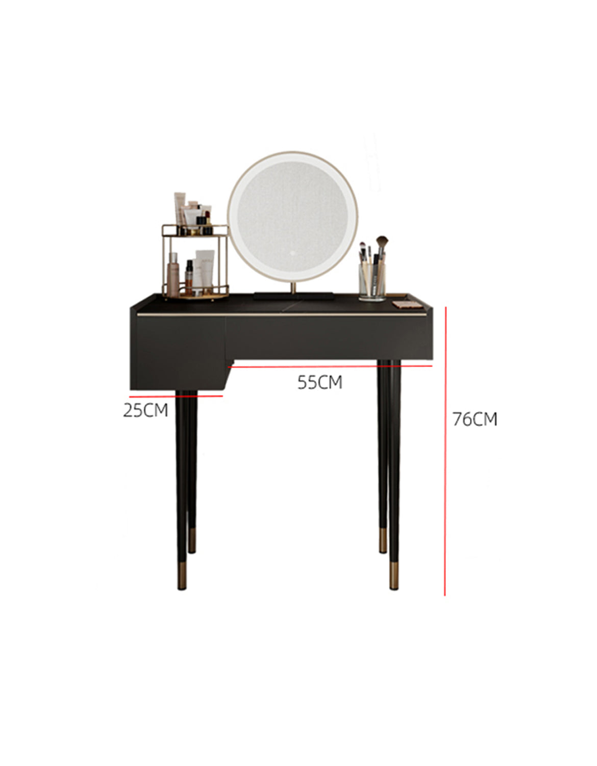 Vanity Dressing Table With LED Mirror, Clearance, Blcak