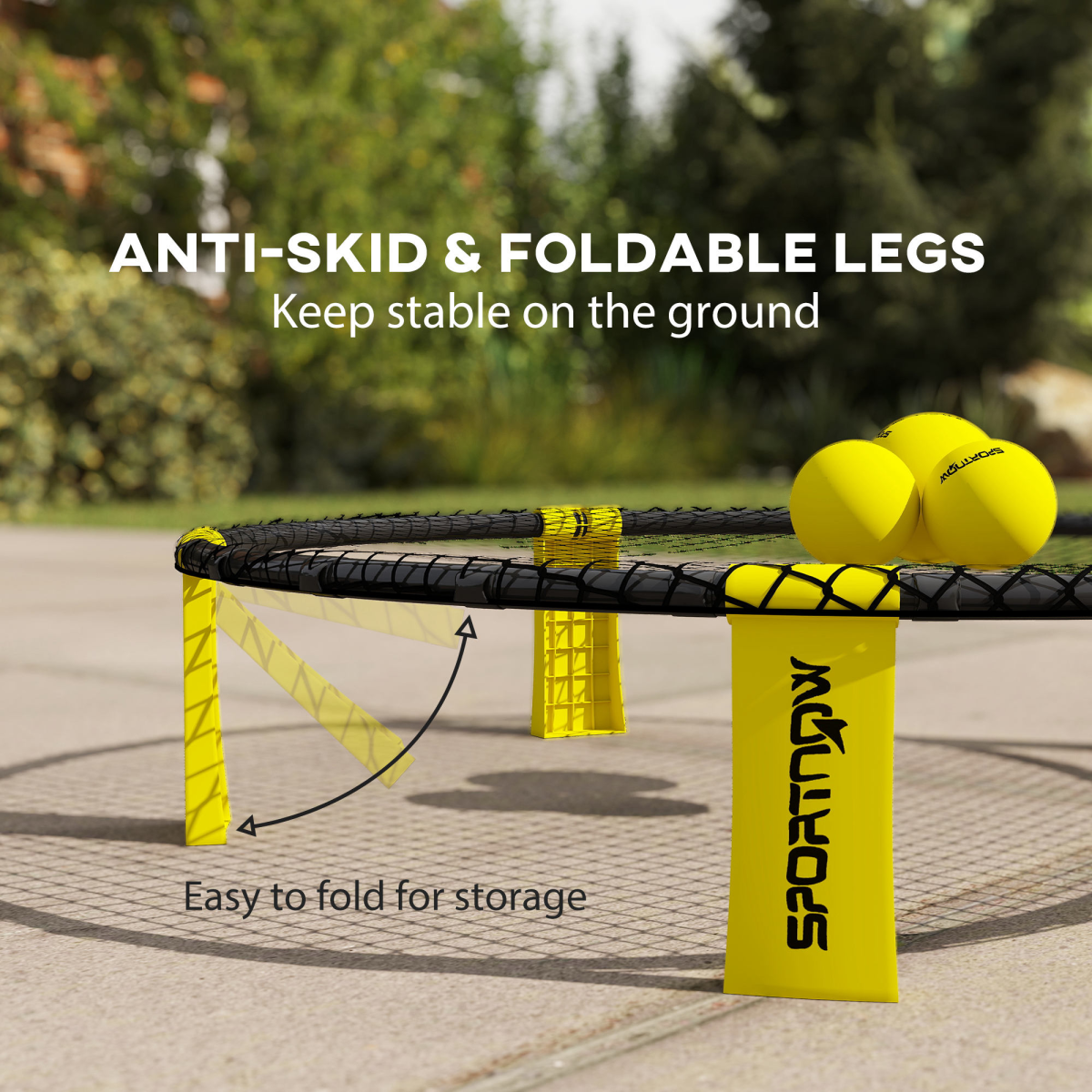 SPORTNOW Spike Ball Set, Mini Beach Games Set with Net, 3 Balls and Pump
