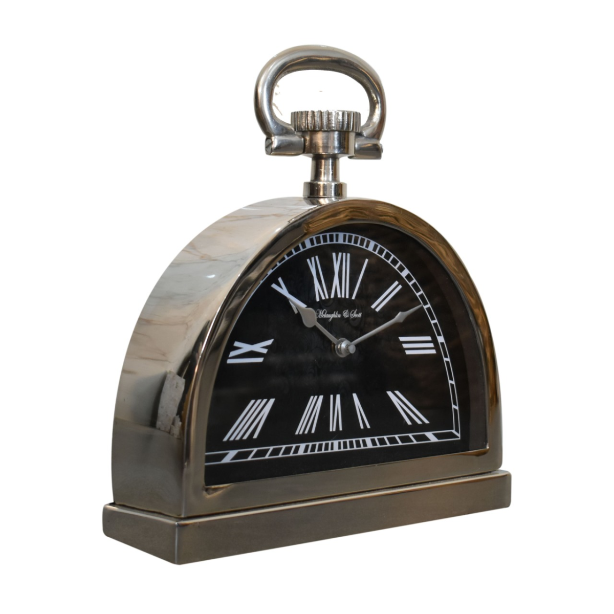 Artisan Furniture Black and Chrome Table Clock