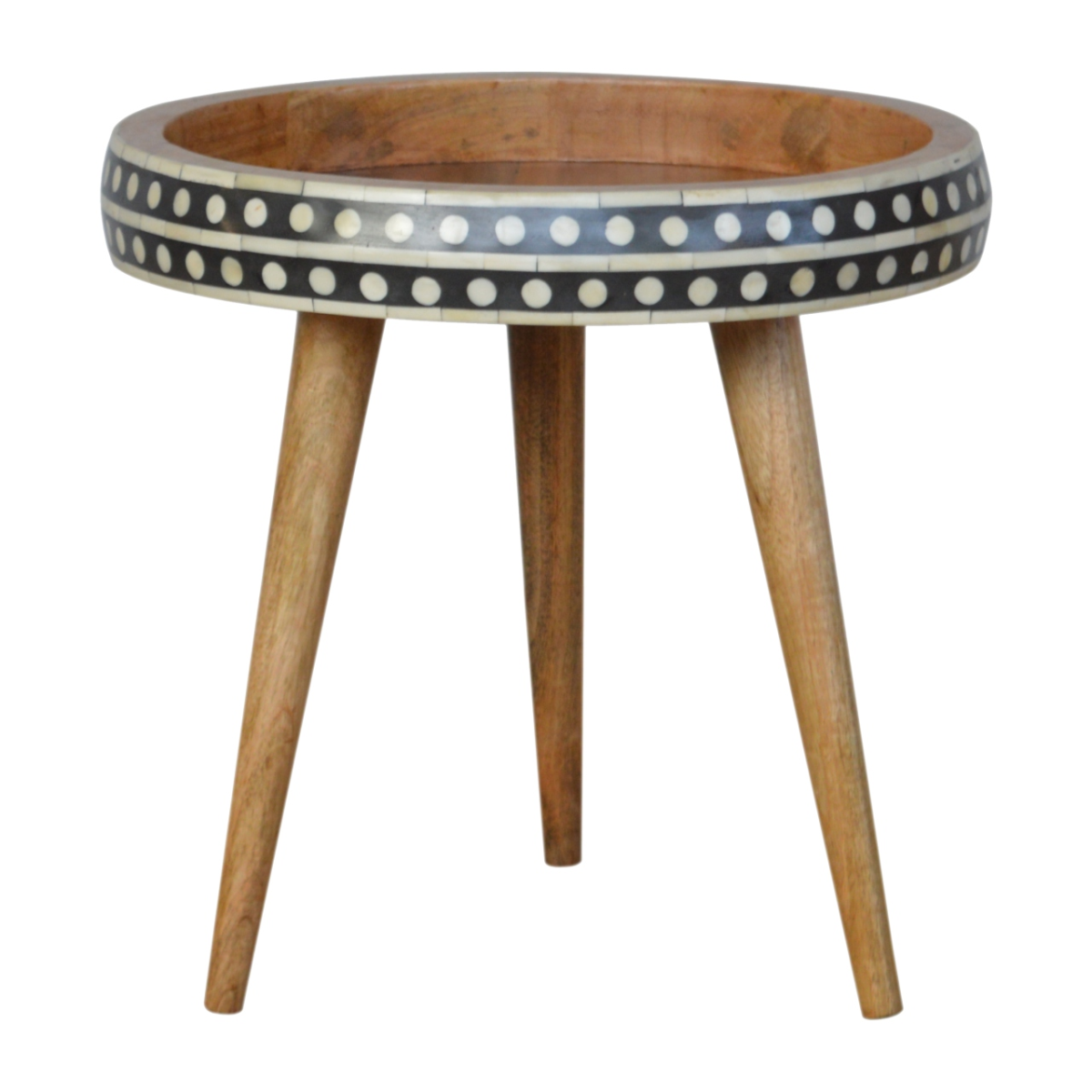Artisan Furniture Solid Mango Wood Small Dotted End Table