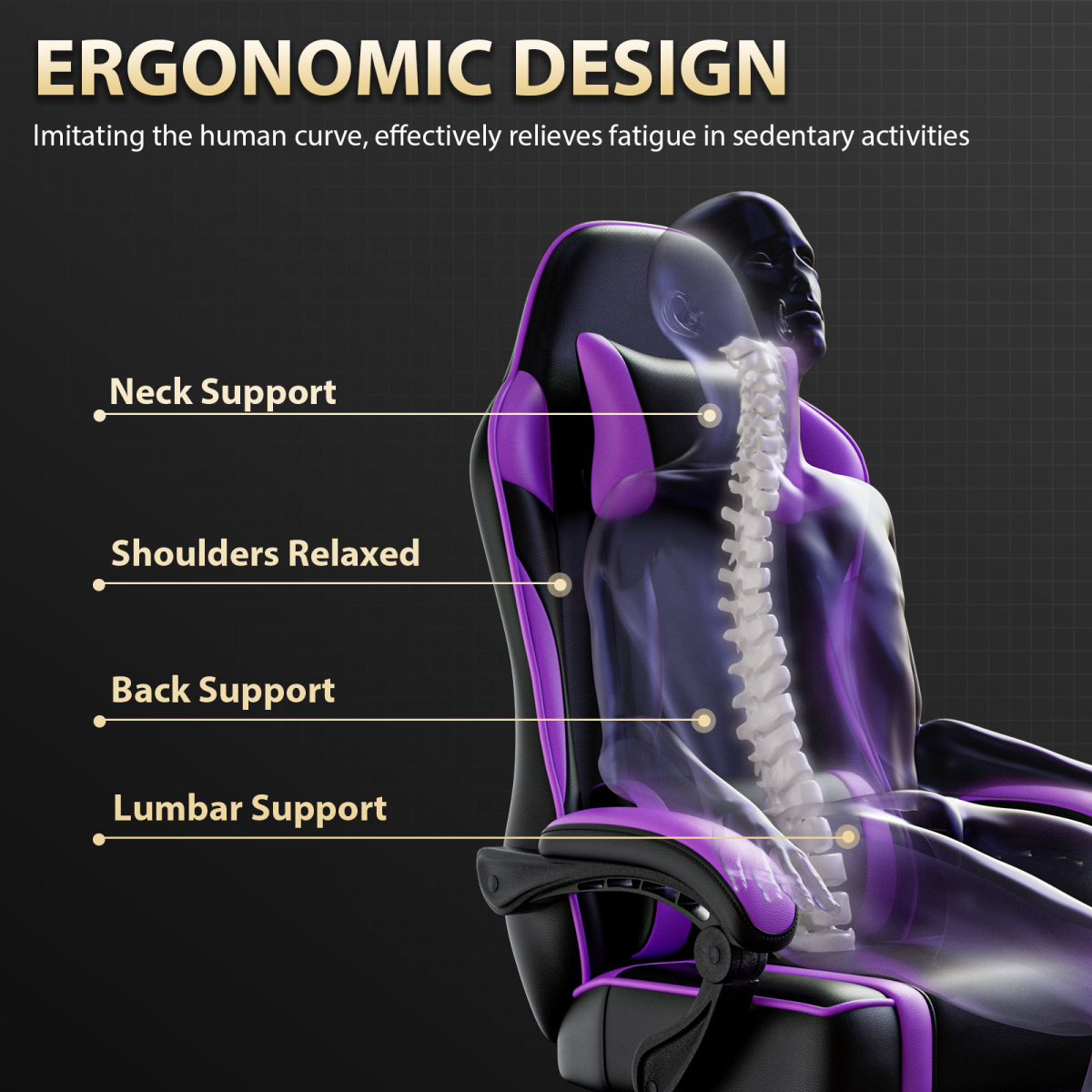 Gaming Chair, Computer Chair with Footrest and Lumbar Support, Ergonomic Video Game Chair with Headrest, Height Adjustable Gamer Chair Office Desk Chair