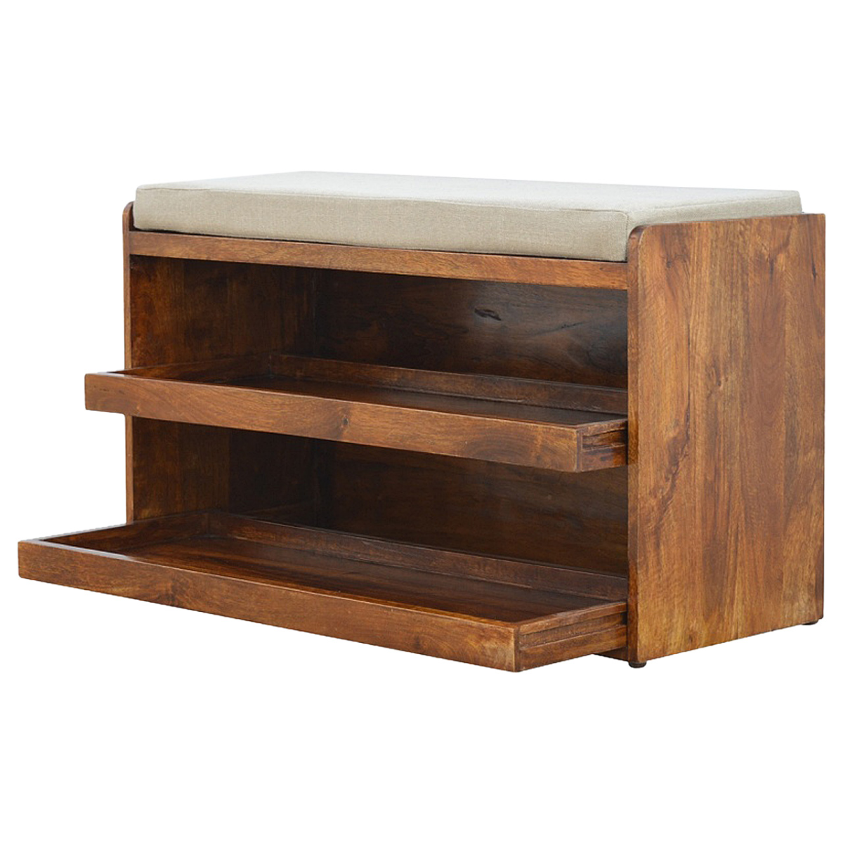 Artisan Furniture Solid Wood Mud Linen Pull out Shoe Bench