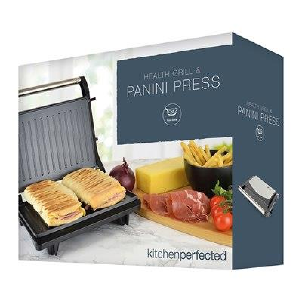 KitchenPerfected Health Grill and Panini Press - Black Steel