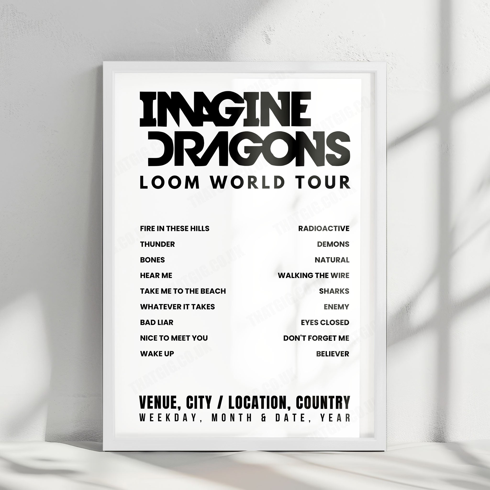 Imagine Dragons Setlist Poster - Letzigrund Stadion, Zurich - May 31st, 2025