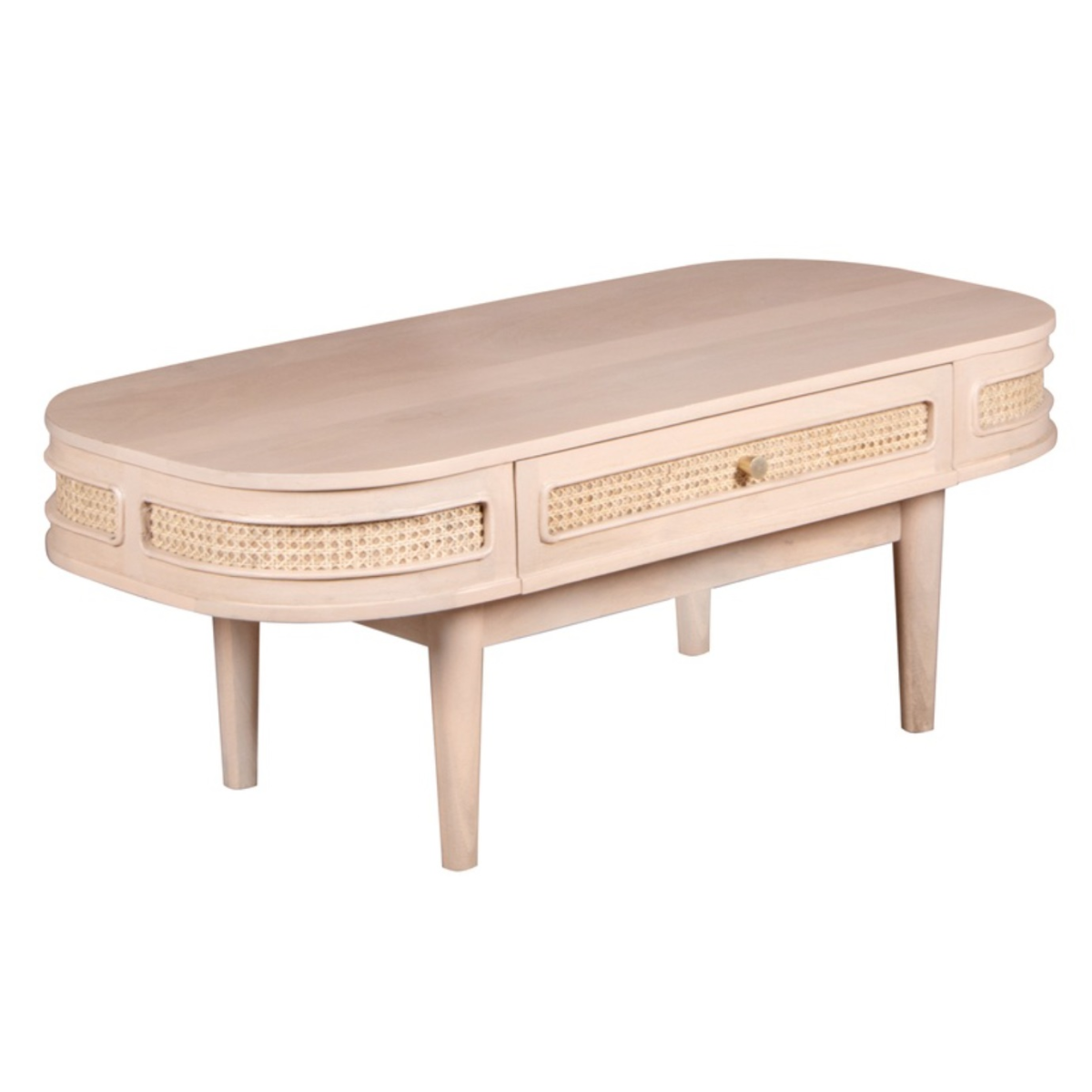 Valencia Cane & Mango Wood 1 Drawer Coffee Table