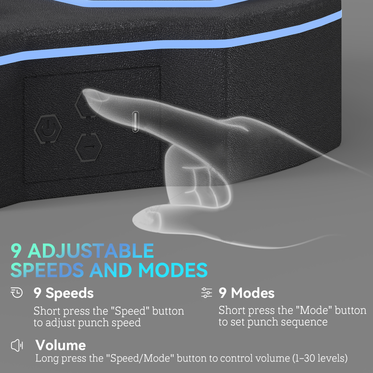 SPORTNOW Music Boxing Machine with Bluetooth Connection and LED Light