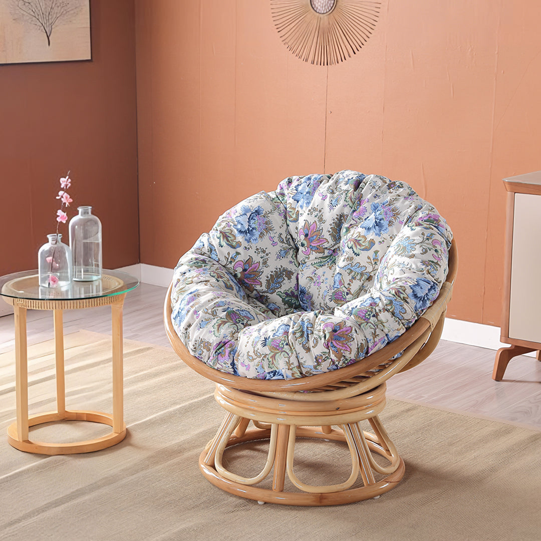 Trivedi Moon Armchair With Seat Cushion, Rattan