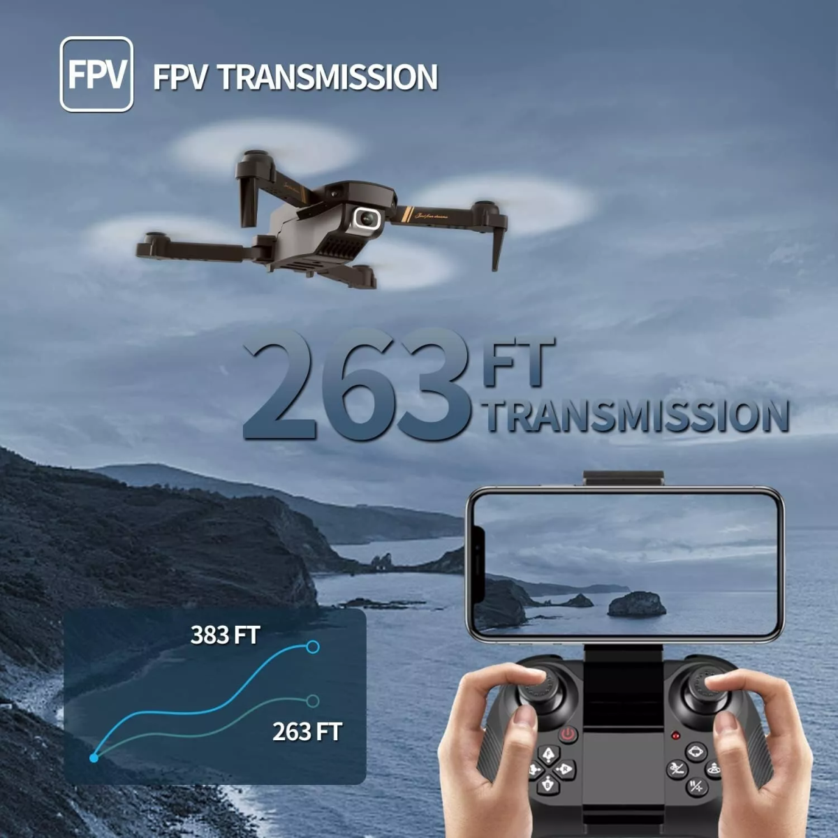 4DRC V4 Foldable Mini Drone with Camera - 1080P HD Drone ,3 Batteries,Drones for Adults Kids,Logistics is randomly sent by UPS/USPS/Evri/Royal Mail.