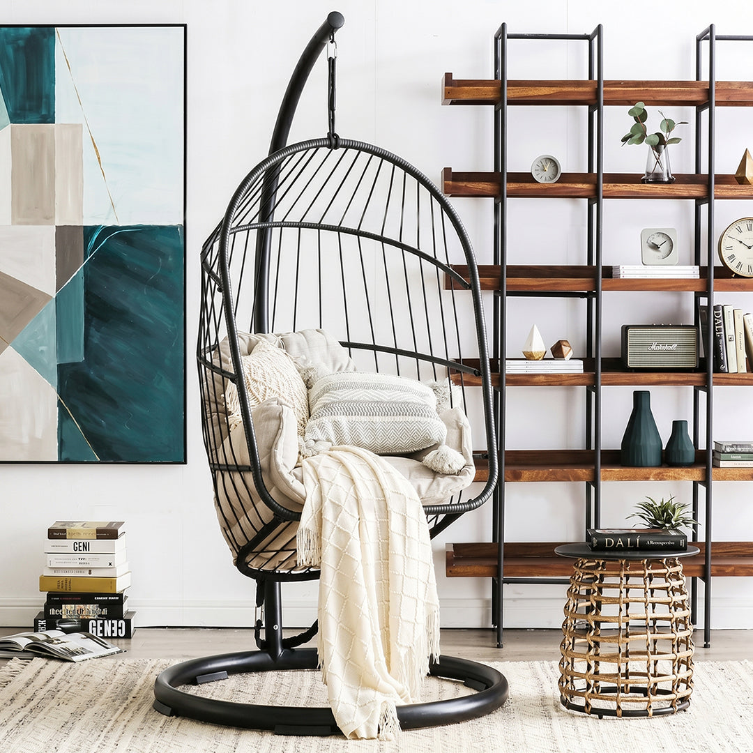 The CAGE Rattan Hanging Chair, Indoor/ Outdoor Furniture
