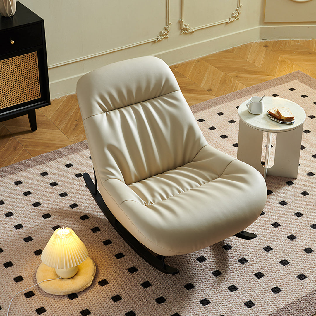 Lutz Rocking Chair With Footstool, Leather