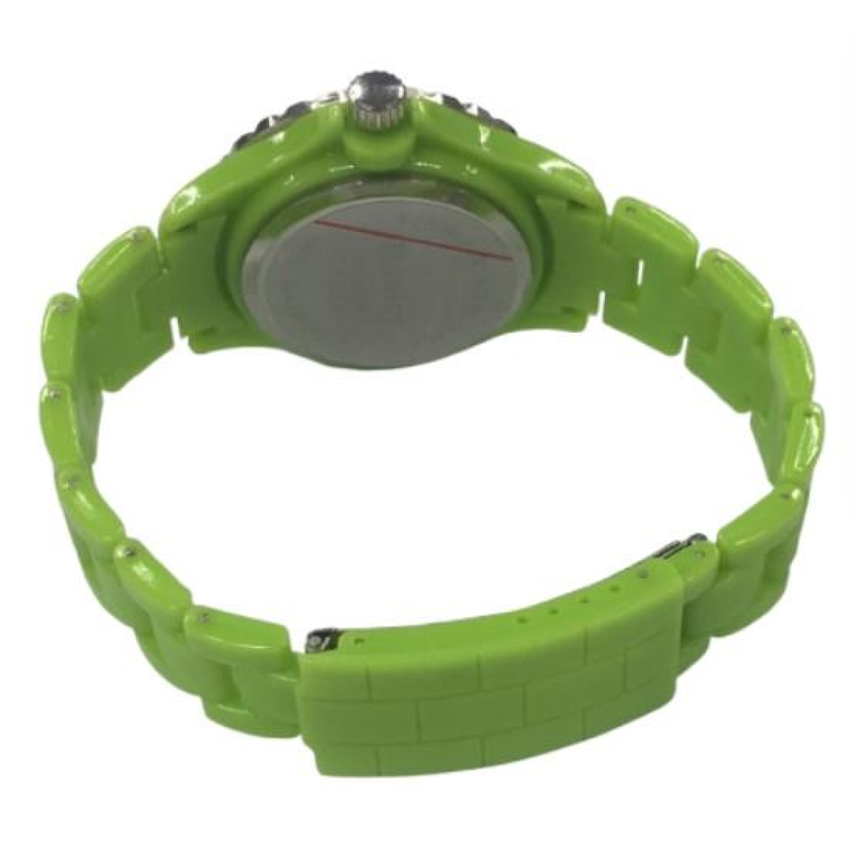 Henley Ladies Bling Fashion Case Lime Green Dial And Plastic Strap Watch H0826.11  - CLEARANCE NEEDS RE-BATTERY