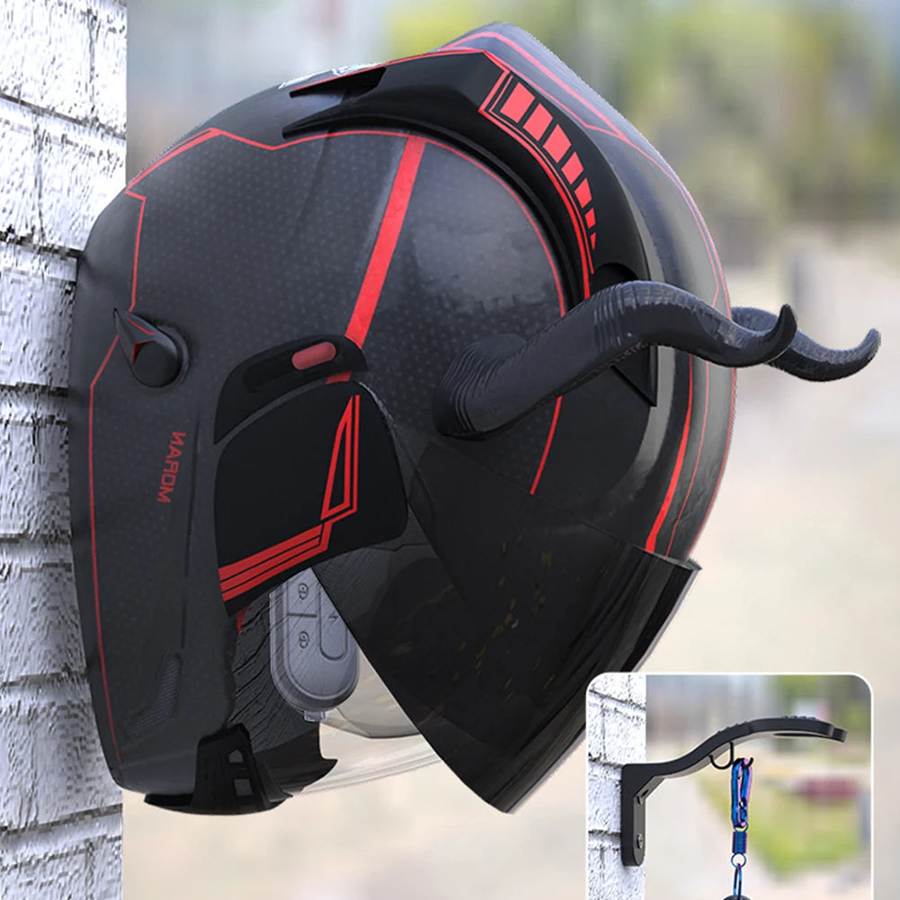 Kitchen Cabinet Shelf Wall Mount Hooks Motorcycle Helmet Hook Racks Helmet Display Hanger Stand Wall-Mounted Storage Holder