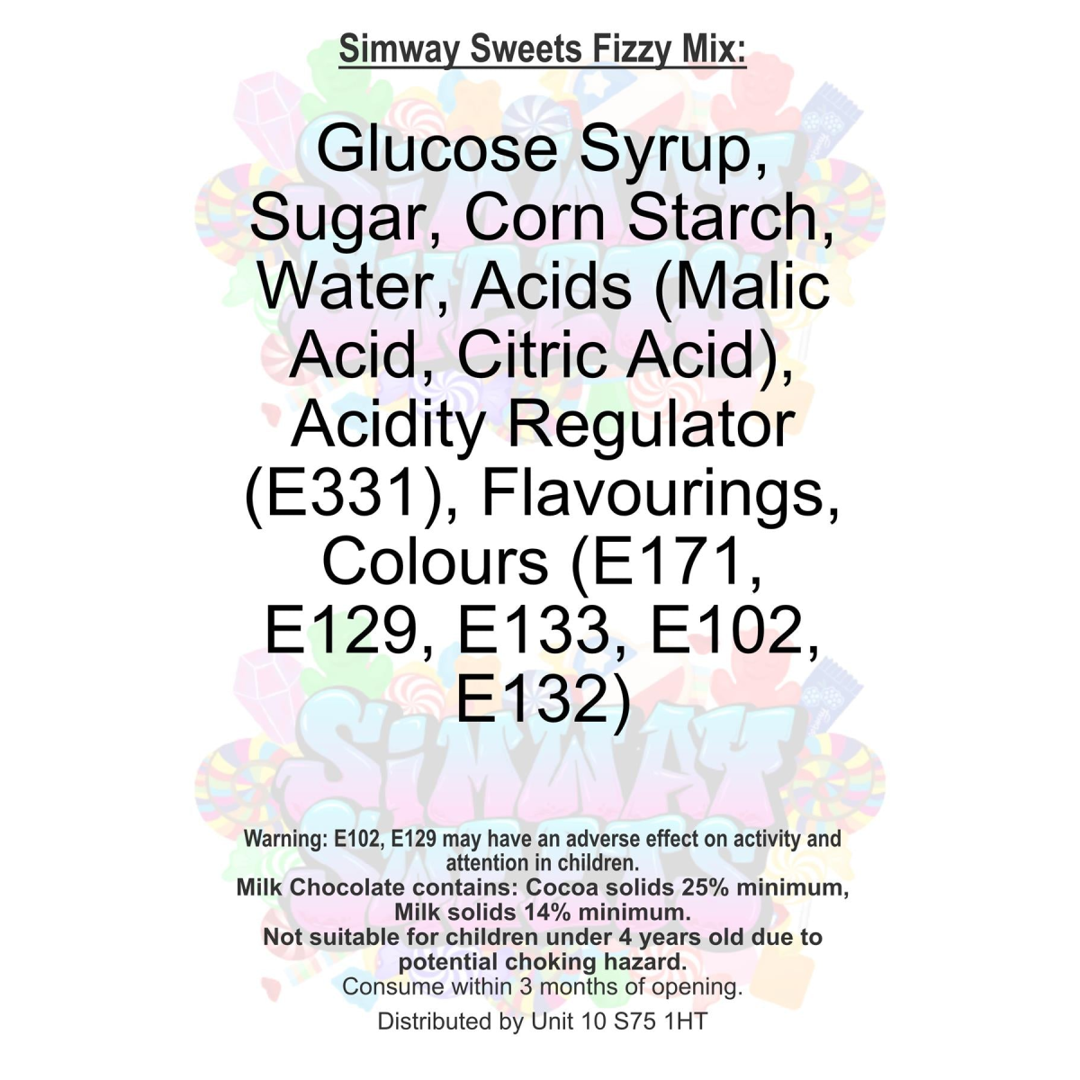 Simway Sweets Fun Fizzies Mix Sweet Gift Jar