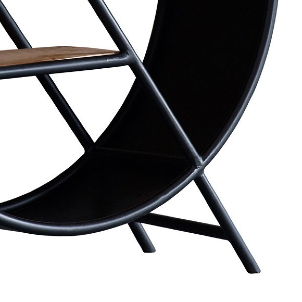 Cosmo Industrial Round Open Bookcase