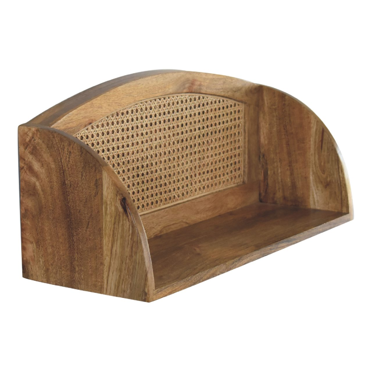 Artisan Furniture Solid Mango Wood Larissa Open Wall Mounted Shelf
