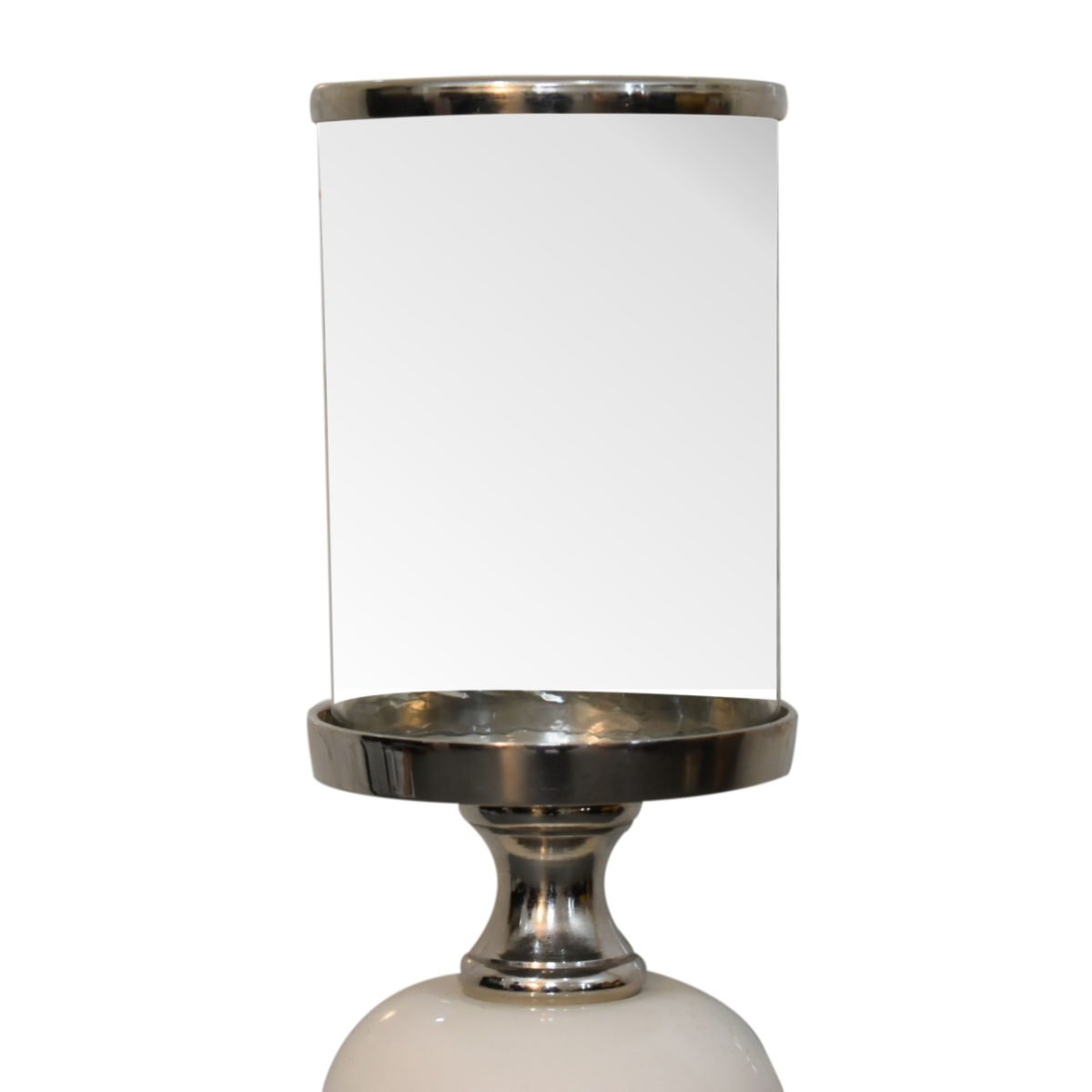 Artisan Furniture Chrome Bubble Candle Holder Set, Blue and White
