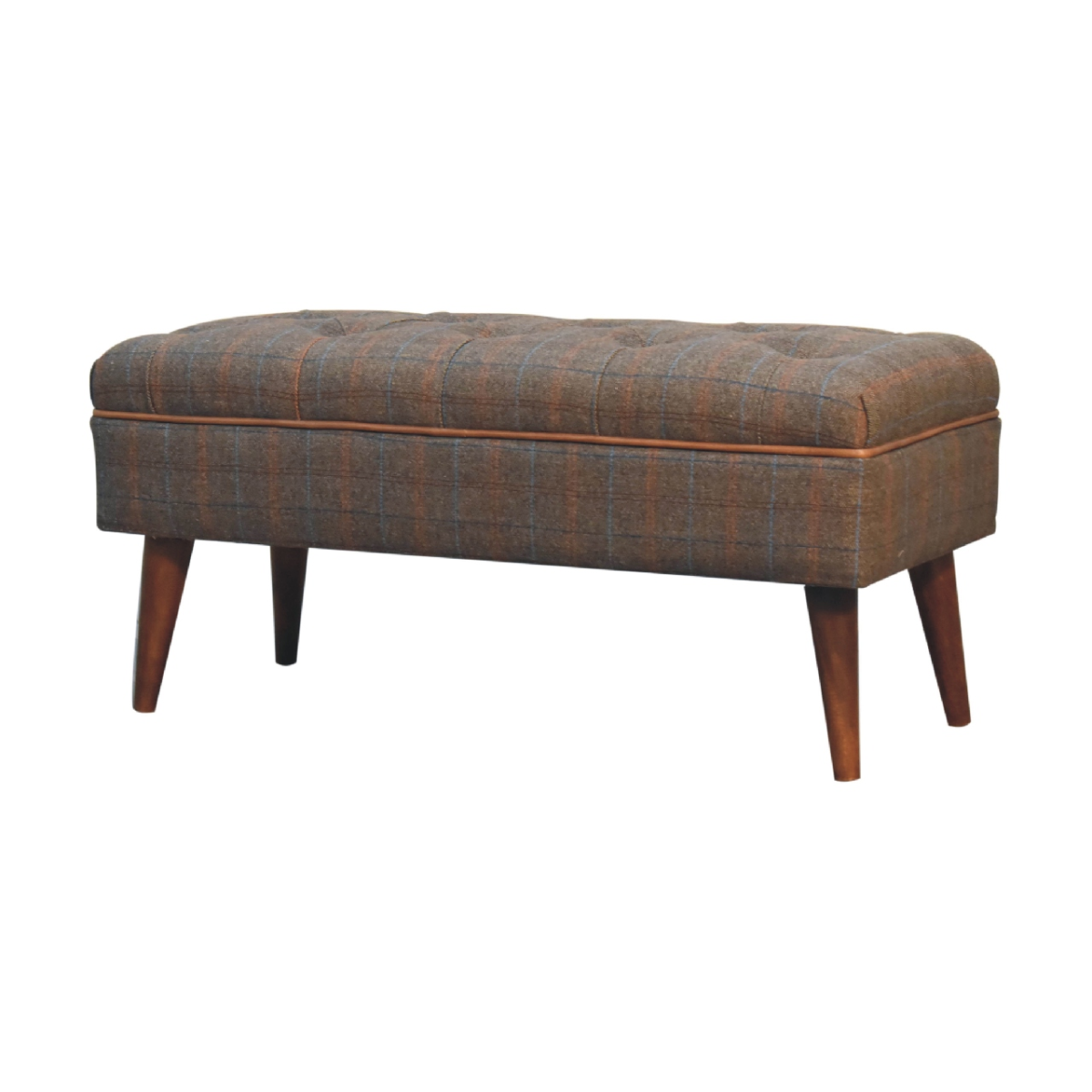 Artisan Furniture Solid Wood Multi Tweed Buffalo Pipe Bench